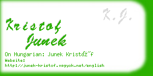 kristof junek business card